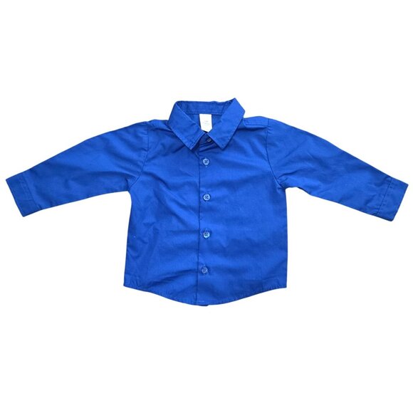 George Blue Gray 3 Piece Formal Button Shirt Vest Pants Suit Set Baby Boy's 12M - Picture 2 of 10